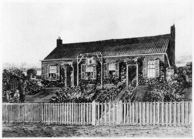 Mökit Eaton Squaren paikalla Lontoossa, 1800-luvun alussa 1907 tekijältä Unbekannt