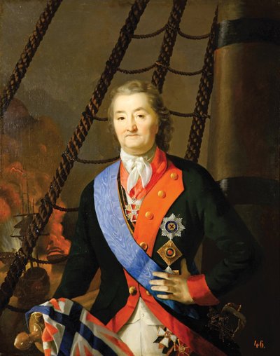 Kreivi Aleksei Grigorjevitš Orlov Chesman taistelussa 1800-luvulla tekijältä Unbekannt