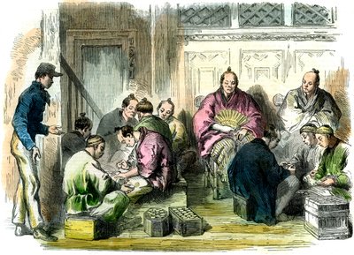 Lasketaan korvausrahat herra Richardsonin murhasta Japanista, 1863 tekijältä Unbekannt
