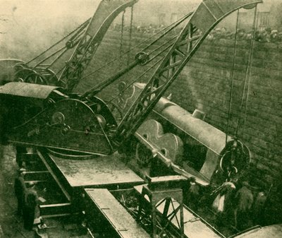 Nosturit työssä onnettomuuden jälkeen, 1930. tekijältä Unbekannt