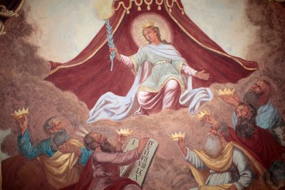 Kruunatun Marian fresko Loreton kirkossa ; Praha, Tšekin tasavalta tekijältä Unbekannt