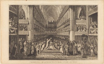 Kuningatar Victorian kruunaus, 28. kesäkuuta 1838 [oikea puolisko], 1800-luku. tekijältä Unbekannt