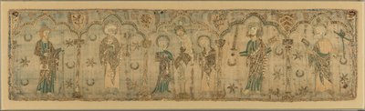Ristiinnaulitseminen, jota tukivat Saints, Brittiläinen, n. 1270 luultavasti ennen vuotta 1272. tekijältä Unbekannt