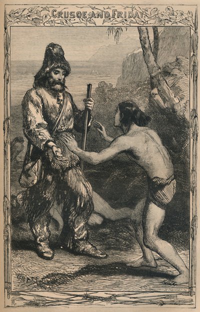 Crusoe ja perjantai, 1870 tekijältä Unbekannt
