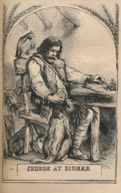 Crusoe illallisella, 1870 tekijältä Unbekannt