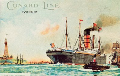 Cunard Line - Ivernia, New Brightonin edustalla, c1910. tekijältä Unbekannt
