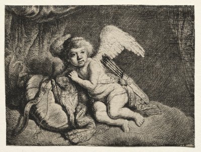 Amor lepää, 1600-luku. tekijältä Unbekannt