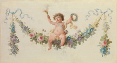 Amor istuu seppeleellä, 1770-90. tekijältä Unbekannt