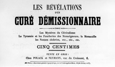 Cure Demissionnaire, Pariisin kommuunin Ranskan poliittisista julisteista, toukokuu 1871 tekijältä Unbekannt