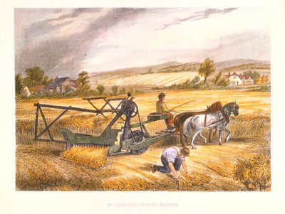 Cyrus McCormicksin niittokone vuodelta 1831, patentoitu 1834, c1851. tekijältä Unbekannt