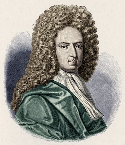 Daniel Defoe - muotokuva. Englantilainen kirjailija ja toimittaja 1660-1731 tekijältä Unbekannt