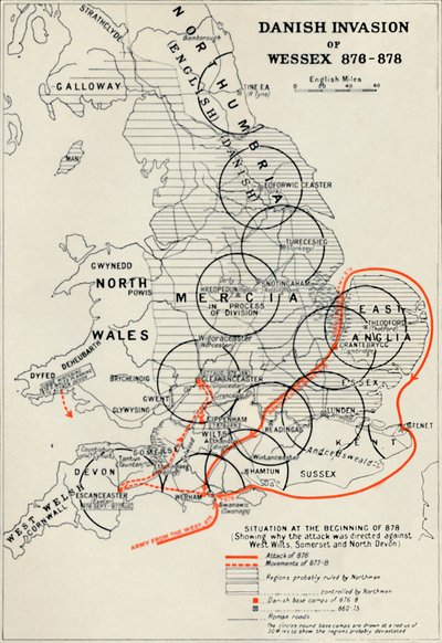 Tanskan hyökkäys Wessexiin 876-878, 1935 tekijältä Unbekannt