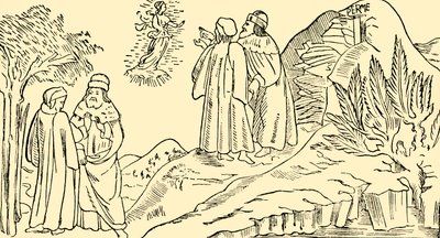 Dante Kiirastulessa näkee Beatricen näyn, vuodelta 1930. tekijältä Unbekannt
