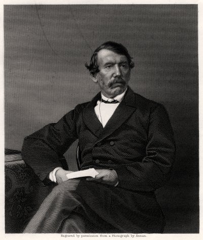 David Livingstone, skotlantilainen lähetyssaarnaaja ja Afrikan tutkimusmatkailija, 1800-luku tekijältä Unbekannt