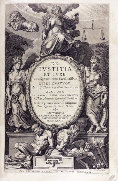 De iustitia et iure, Leonardus Lessius, 1632. tekijältä Unbekannt