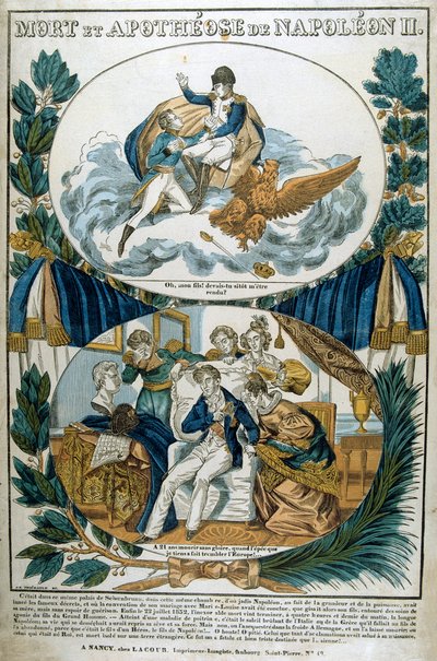 Napoleon II:n kuolema ja apoteoosi, 1800-luku tekijältä Unbekannt