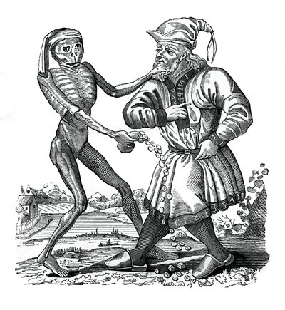 Kuolema ja juutalainen, jakso Kuoleman tanssista, 1441, 1870 tekijältä Unbekannt