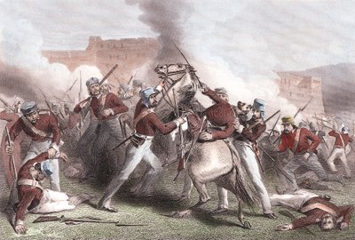 Prikaatikierteen Adrian Hopen kuolema, Intian kapina, 15. huhtikuuta 1858 tekijältä Unbekannt