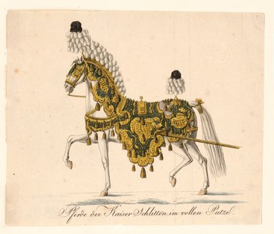 Keisarin seremoniallisten hevosvaunujen koristellut hevoskalusteet, 1815 tekijältä Unbekannt