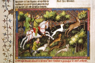 Hirvenmetsästys, 1400-luku tekijältä Unbekannt