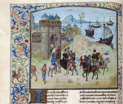 Bourbonin herttua Ludwig II:n lähtö Genovasta Tunisiin, noin 1470-1475. tekijältä Unbekannt