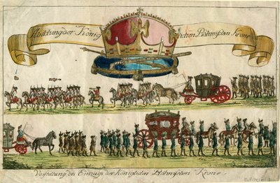 Böömin kuninkaallisen kruunun kuvaus: Böömin kuninkaallisen kruunun esitys, 1743. tekijältä Unbekannt