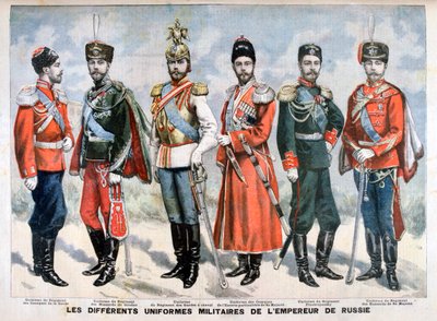 Erilaiset Venäjän keisarin armeijan univormut, 1896 tekijältä Unbekannt