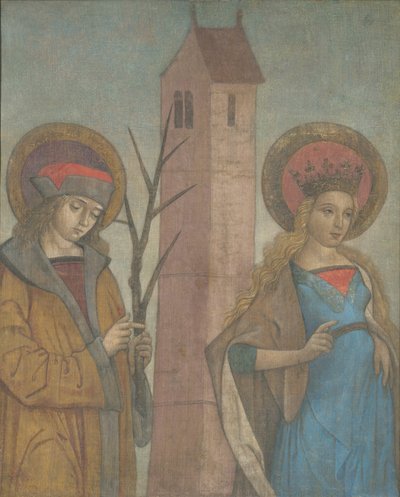 Pyhien Achatiuksen, Barbaran, Apollonian ja Sebaldin diptyykki, n. 1490. tekijältä Unbekannt