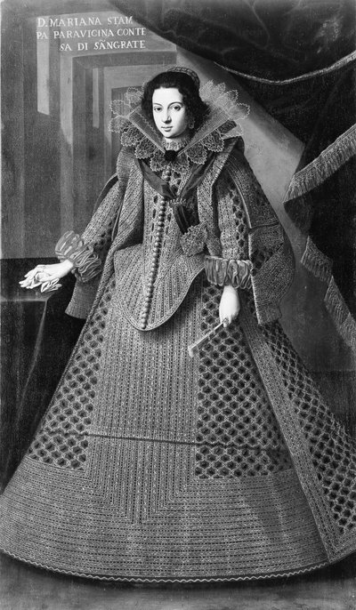 Doña Marianna Print Parravicina syntynyt 1612, Condesa di Segrate. tekijältä Unbekannt