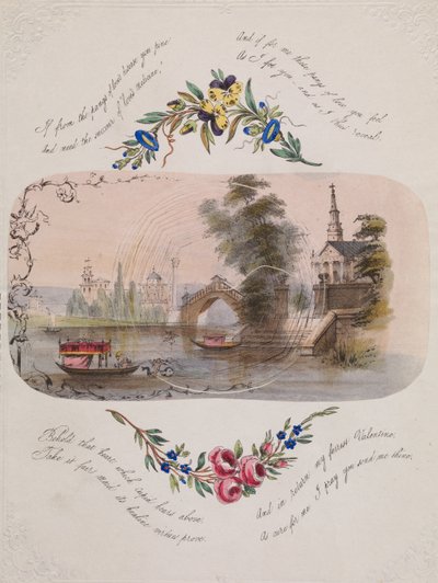 Kaksinkertainen hämähäkinverkkoystävänpäivä venetsialaisella kohtauksella, 1830-50. tekijältä Unbekannt