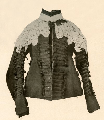 Mustan kankaan kaksoiskappale, jossa on silkkipunos ja virkatut napit, 1600-luku, 1937. tekijältä Unbekannt