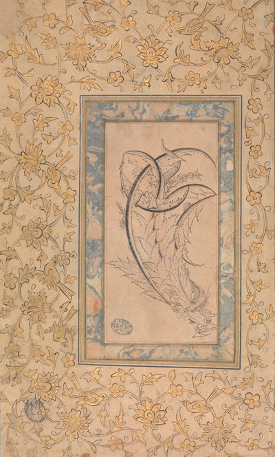 Dragon Wrapped around Saz Leaves, n. 1550-70. tekijältä Unbekannt