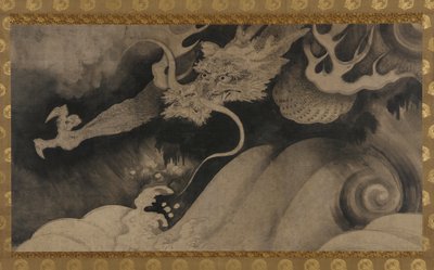 Lohikäärme, aallot ja pilvet, Momoyama-kausi, 1568-1615. tekijältä Unbekannt