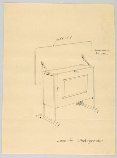 Piirustus, Design for Tilt-Top Case valokuville tekijältä Unbekannt