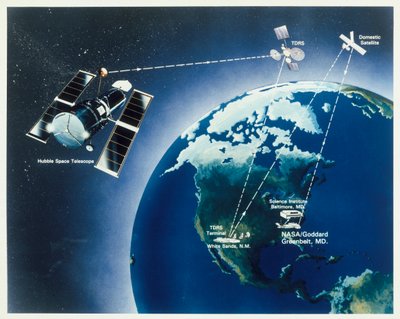 Piirustus Hubble-teleskoopista, 1980-luku tekijältä Unbekannt
