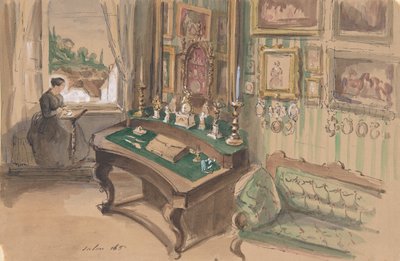 Sisustuspiirros: Salonki, 1857. tekijältä Unbekannt