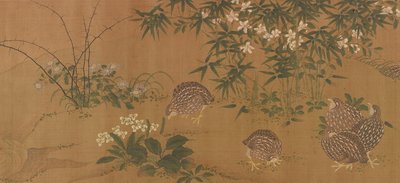 Ankat, kukat ja viiriäiset, Ming-dynastia, 1368-1644. tekijältä Unbekannt