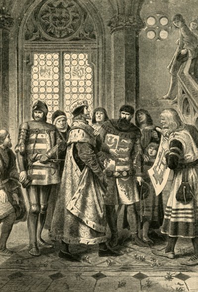 Herttua Rudolf IV Stephenin katedraalin perustajana, c1360, 1890. tekijältä Unbekannt