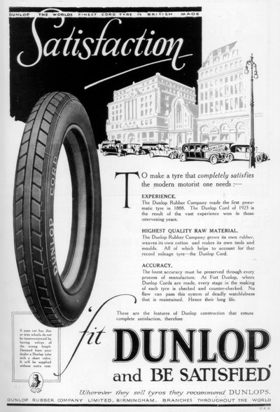 Dunlopin mainos, 1923 tekijältä Unbekannt