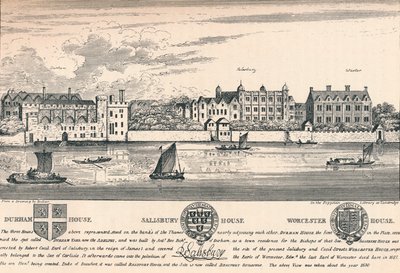 Durham House, Salisbury House ja Worcester House, Lontoo, c1808 1903 tekijältä Unbekannt