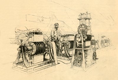 Dynamo-Electric Machines, jota työstää Steam ja tuottavat magneettisähköä, 1882. tekijältä Unbekannt