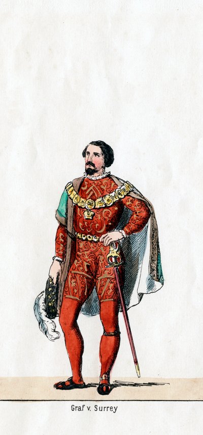 Earl of Surrey, pukusuunnittelu Shakespearen näytelmään, Henry VIII, 1800-luku tekijältä Unbekannt