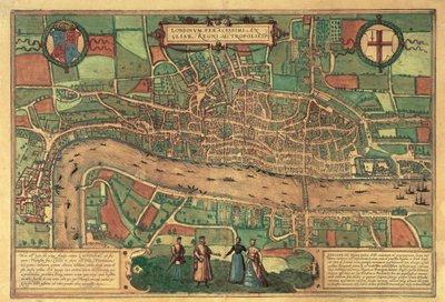 Varhaisin painettu Lontoon kartta, 1574 tekijältä Unbekannt