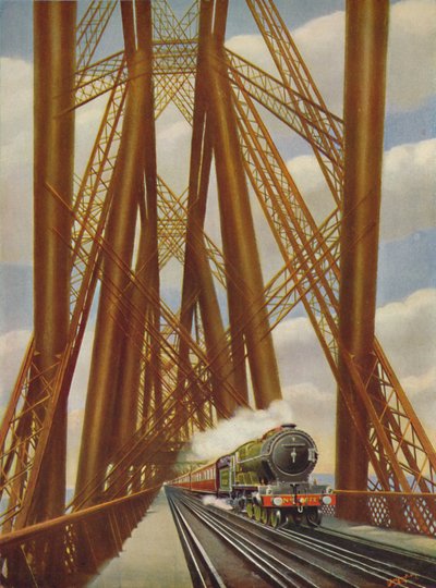 East Coast Express ylittää Forth Bridgen, 1926 tekijältä Unbekannt