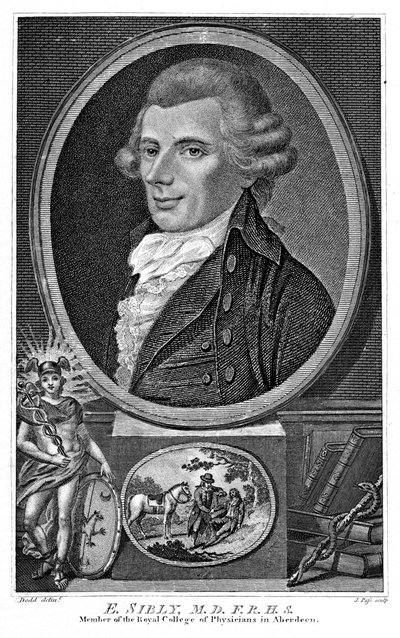 Ebenezer Sibley, brittiläinen astrologi ja lääkäri, 1700-luvun lopulla tekijältä Unbekannt