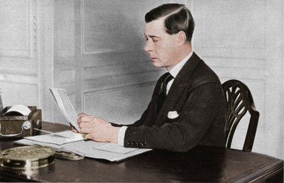 Edward VIII työskentelee toimistossaan St. Jamesin palatsissa Lontoossa, 1936 tekijältä Unbekannt