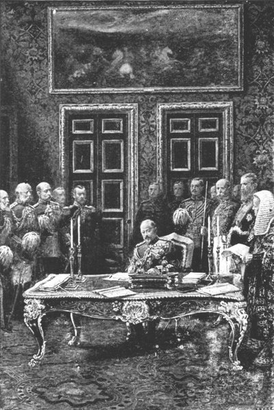 Edward VII suorittaa ensimmäisen valtionlakinsa...24. tammikuuta 1901. tekijältä Unbekannt