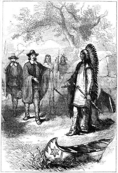 Edward Winslowsin vierailu Massasoitissa 1600-luvulla 1880 tekijältä Unbekannt