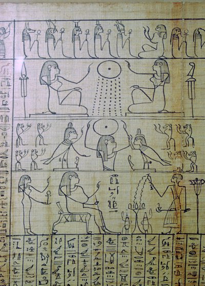 Egyptiläinen kuvaus hautajaisista ja sisäänkäynnistä alamaailmaan, Anin papyrus tekijältä Unbekannt