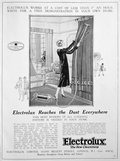 Electroluxin pölynimuriilmoitus, 1924 tekijältä Unbekannt